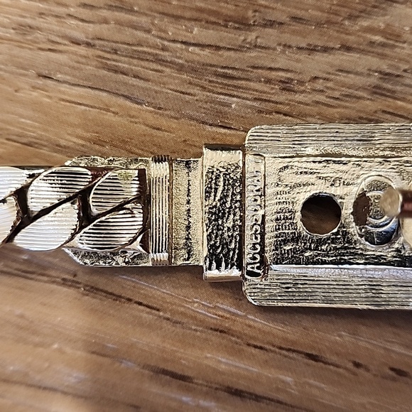 Vintage Accessocraft Belt Silver 80s Coil Chain Hook Closure No Stretch… - Picture 4 of 7